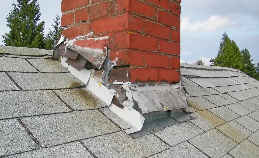 Damaged flashing around chimney fix in chicago illinois - B&B Roofing and Exteriors