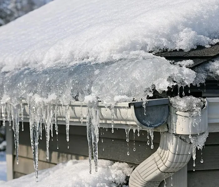 Galvanized Gutter installation chicago snow - B&B Roofing and Exteriors