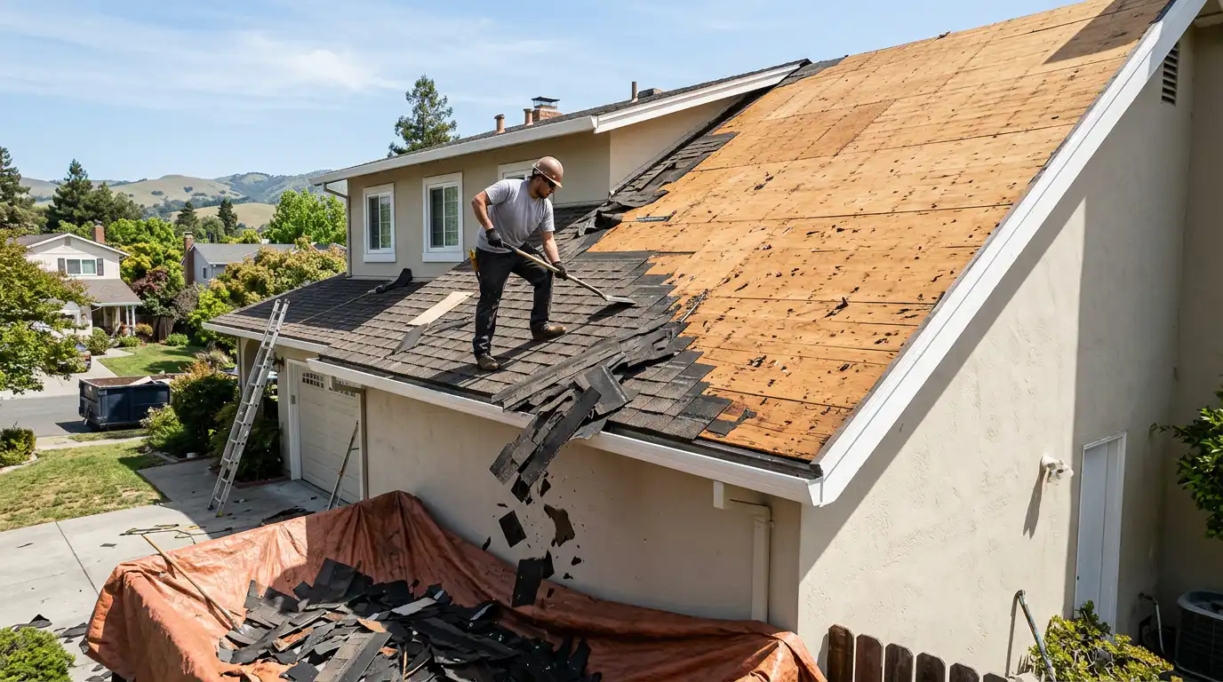 Roof Tear Off material - B&B Roofing and Exterior