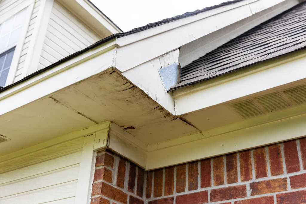 Water damaged soffit repair in chicago - B&B Roofing and Exteriors